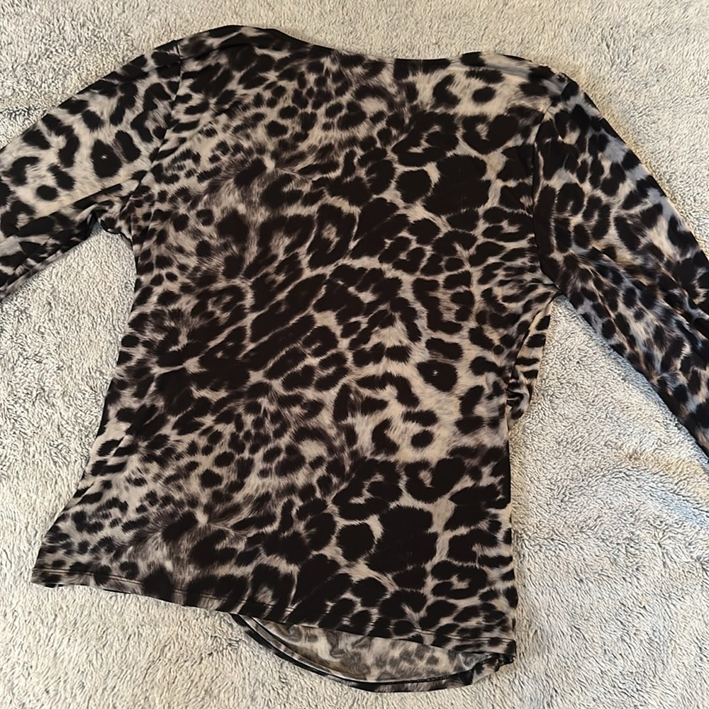 Leopard Print Faux Wrap Top - Picture 5 of 13